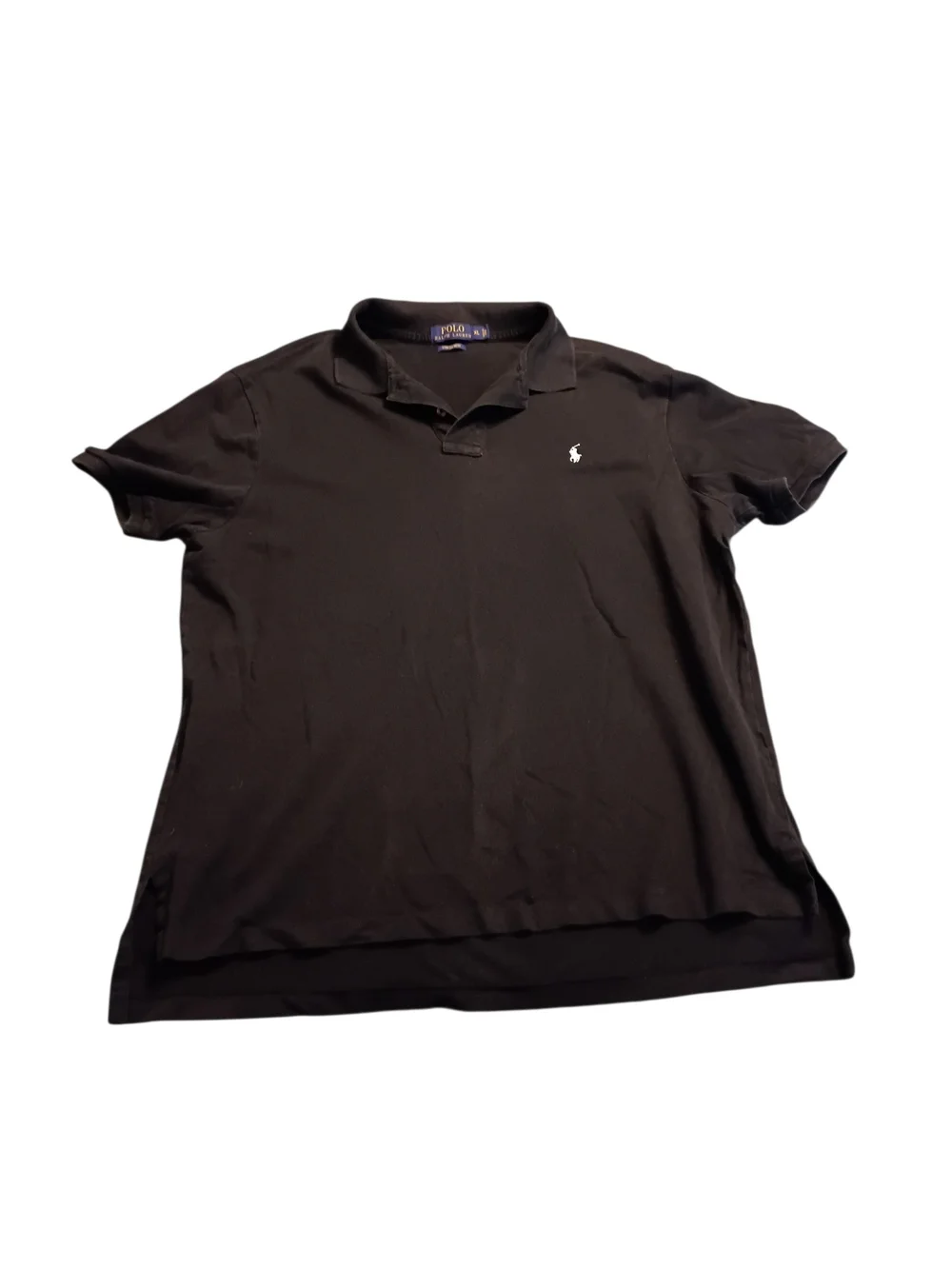 EUC Ralph Lauren Black Men's Short-Sleeve Polo with White Embroidered Pony